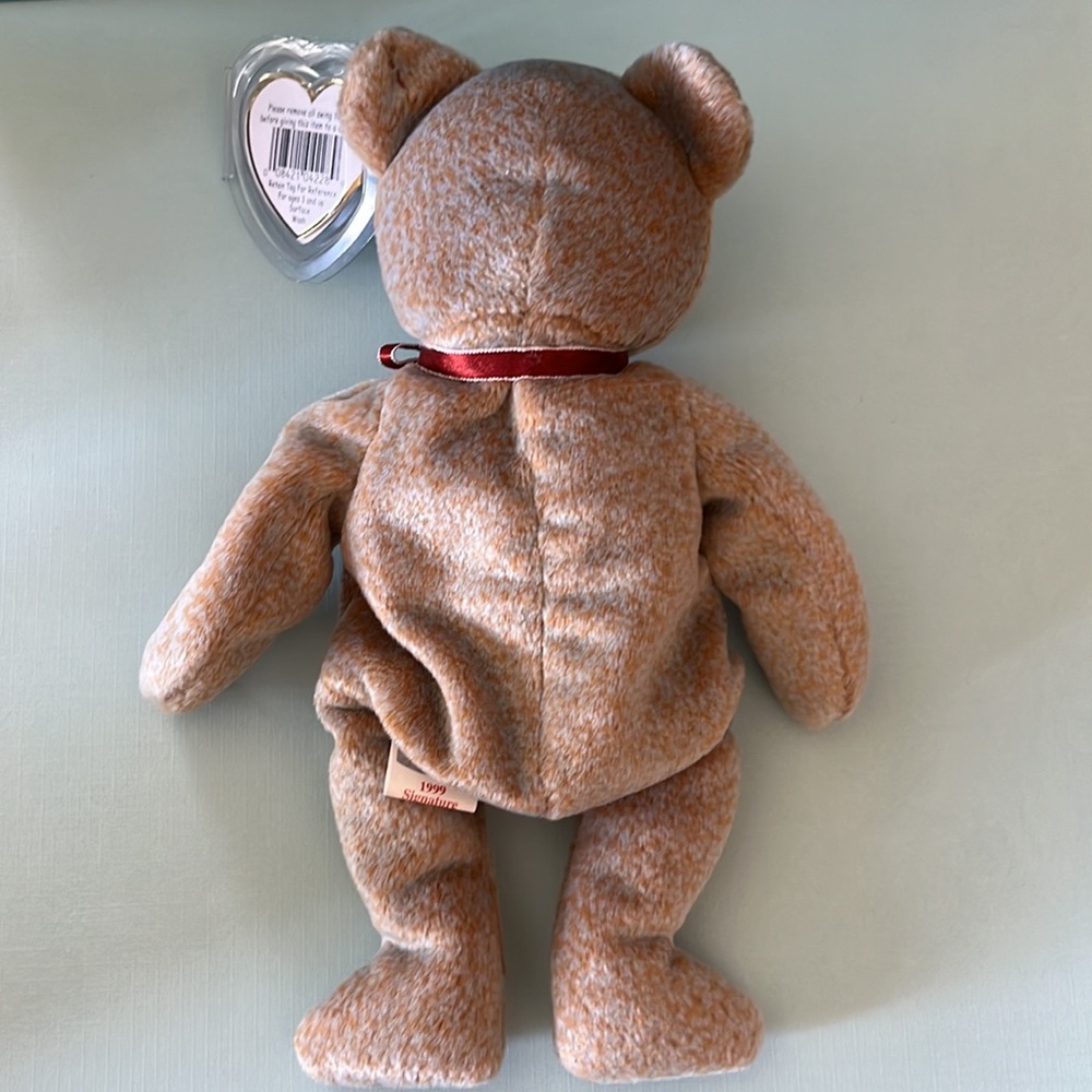 TY Brown 1999 Signature Bear Plush Toy with Tags - Picture 9 of 9